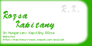 rozsa kapitany business card