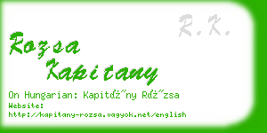 rozsa kapitany business card